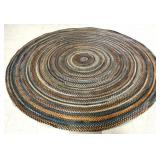 Round Braided Wool Rug 86ï¿½ w/Nonslip Pad