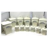 (12) German Kitchen Canisters - Cracks & Chips