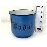 Blue Enamelware Soda Container