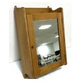 Vintage Wood Medicine Cabinet w/Mirror