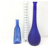 Cobalt Blue Triangle Bottle & Diamond Point