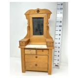 Victorian Wooden Dollhouse Dresser W/ Mirror
