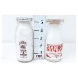 (2) 1/2 Pint - Penn & Hendricks Dairy Milk Bottles