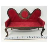 Victorian Style Dollhouse Sofa w/ Carved Wooden