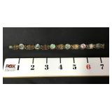 Sterling Silver Bracelet w/ Multicolored Stones