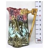 Hyacinth Majolica Pitcher by Frie Onnaing -France