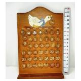 Vintage Wooden Goose Calendar