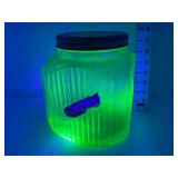 Uranium Glass Sugar Canister