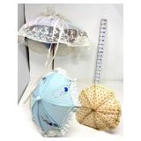 (3) Vintage Doll Parasols