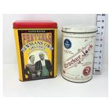 (2) Vintage Tins -Cracker Jack & Newmans Own