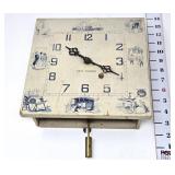 Wooden Seth Thomas Wall Clock w/Colonial Scenes