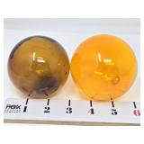 Dark Amber & Orange Blown Glass Buoy Floats