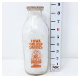 1 Quart- Iowa Golden Dairies Milk Bottle