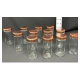 (12) Clear Glass Spice Jars
