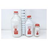 1/2 Gallon, Quart & Pint Carnation Milk Bottles