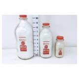 1/2 Gallon, Quart & Pint Carnation Milk Bottles
