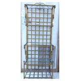 Gold Toned Bakers Rack w/Glass Shelves