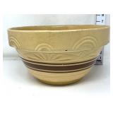 Large Stoneware Brown Striped Bowl