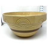 Large Roseville Stoneware Brown Striped Bowl
