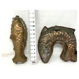 (2) Copper Toned Fish Molds