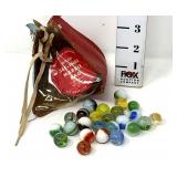 Official See Thru Marble Bag & 25 Marbles