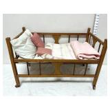 Vintage Wooden Doll Crib