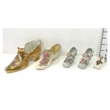 (5) Victorian Style Porcelain Shoes