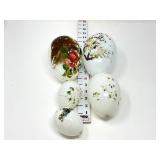 (5) Hand-Blown , Hand-Painted Milk Glass Easter