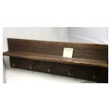 Rustic Handcrafted Shelf w/Hooks