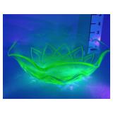 Uranium Glass Serving Bowl