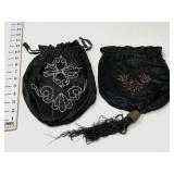 (2) Vintage  Drawstring Evening Bags - Missing