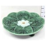 Pond Lily Majolica Footed Compote