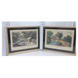 (2) Currier & Ives Art Prints