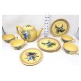 Black Forest Majolica Art Pottery Teaset -