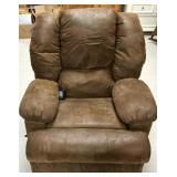 Brown Faux Leather Recliner w/Heat & Vibration