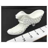 Vintage Fenton Hobnail Milk Glass Slipper