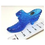 Fenton Hobnail Blue Glass Slipper