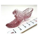 Fenton Hobnail Pink Glass Slippers