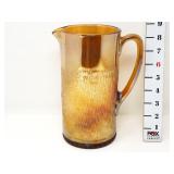 Marigold Carnival Glass Tree Bark Pitcher