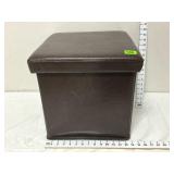 Brown Faux Leather Storage Ottoman/ Footstool