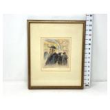 Hand Colored Etching ï¿½The Eldersï¿½, Ira