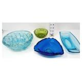 (4) Colored Glass Bowls