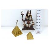 Egyptian Plastic Decor - Anubis & (2) Pyramids