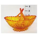 Fenton Amberina Split Handled Basket