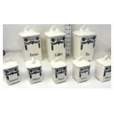 (8) German Kitchen Canisters - (Chips On 4 Lids)