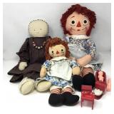 Hand Crafted Doll, 2 Raggedy Ann Dolls