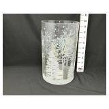 White Glitter Hurricane Holiday Candle Holder