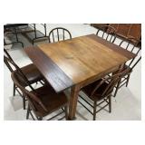 Antique Wood Table w/6 Chairs