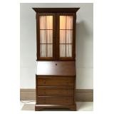 Jasper Lighted Secretary Cabinet w/Glass Shelves
