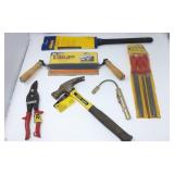 Pull Saw, Draw Blade, File Set, Hammer, Snips &